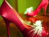 Red Wedding Bridal shoes 001