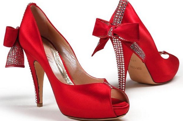 Red Wedding Bridal shoes 004