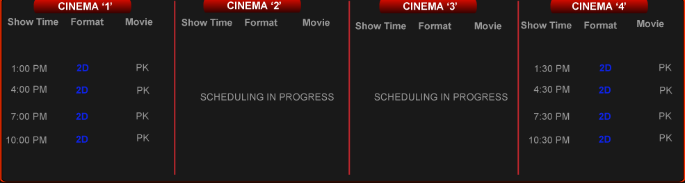 Cineplex Islamabad Show Timings