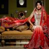 red and white pakistani wedding dresses