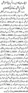 PBTE Lahore Technical Board DCom,DBA Result 2026 2
