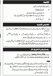 Jobs Pakistan navy join as PN cadet term 2024-A