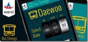 Warid Bus Schedule application APP for Daewoo introduced