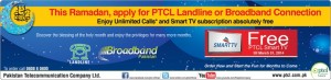 PTCL Ramadan Offer Unlimited Calls & Free Smart TV Subscription