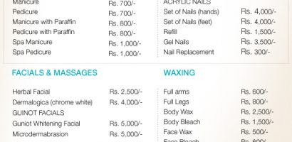 Sabs Beauty Parlour Karachi Price List Rates Charges Contact Number Address