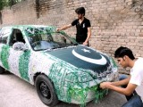 Car with Flag of Pakistan on 14 August