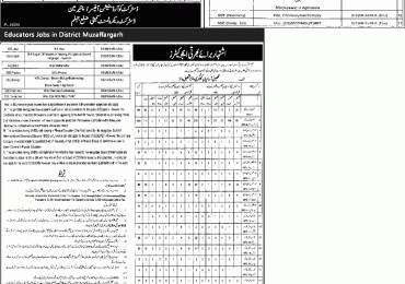 Educators Jobs in Jhelum Attock Muzaffargarh 2014-15 Application Form Last Date Interview Schedule