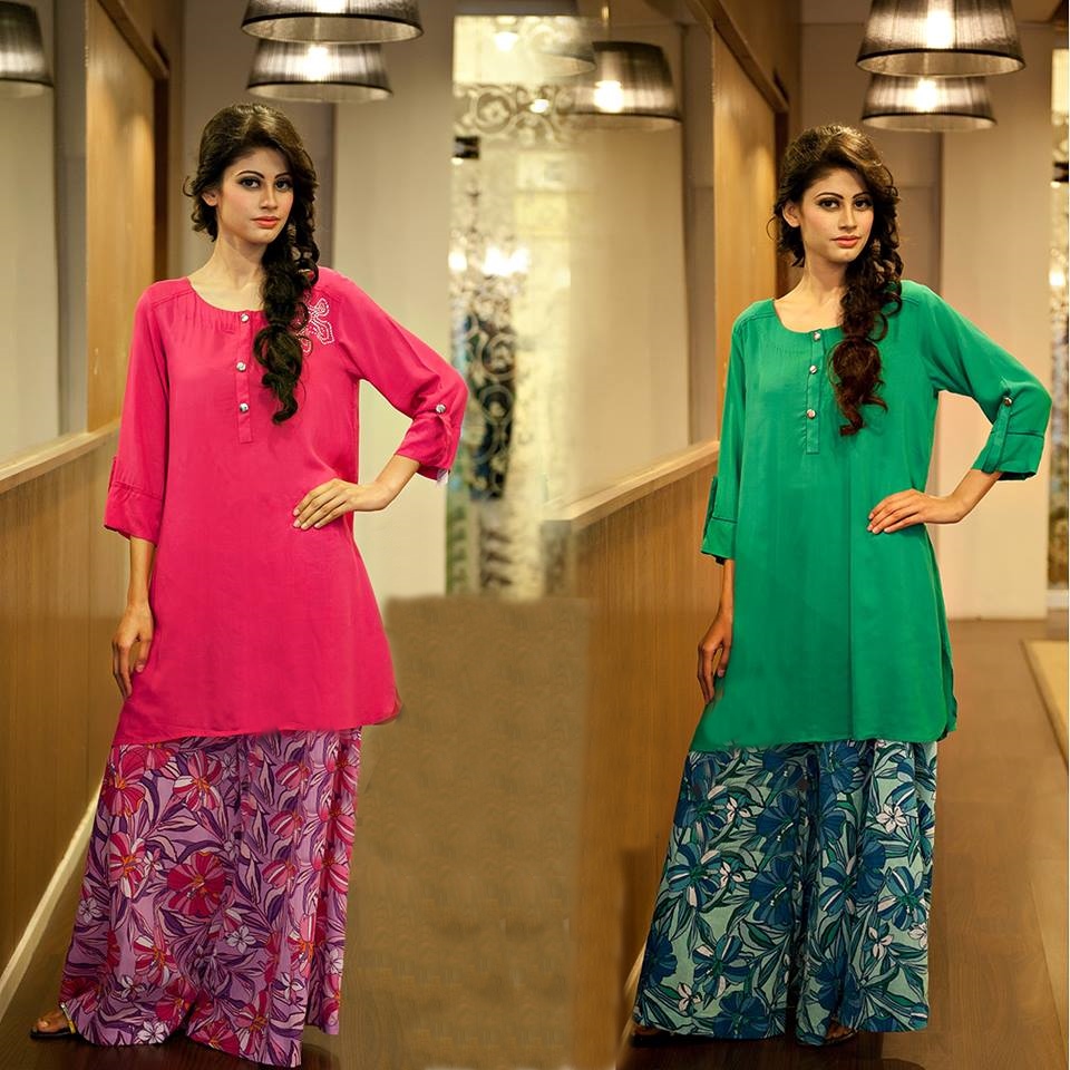 Pakistani short sale shirts with palazzo