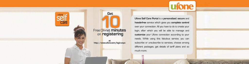 self care account on ufone website