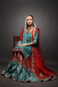 pakistani blue wedding dresses pictures