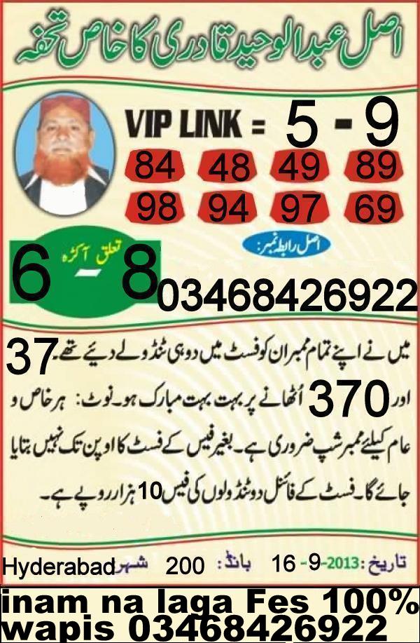 Prize Bond Lucky Numbers Vip 0