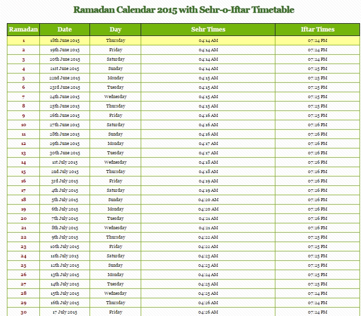 Islamic Calendar 2015 Usa Takvim Kalender HD