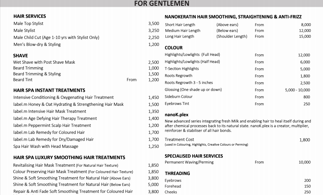 Toni and Guy Islamabad Lahore Price List 2023 Haircut Rates Deals