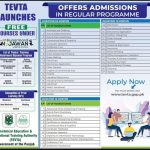 Tevta Short Courses in Lahore 2022 Free Training Admission for Male Female